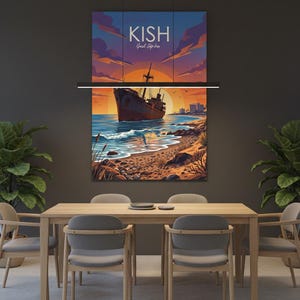 Print van een Grieks schip bij zonsondergang op Kish Island | Kunst van de Perzische Golfkust (digitale download) afbeelding 8