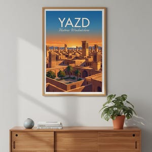 Yazd Windcatchers Travel Poster | Persian Architecture Art (Digital Download) image 5