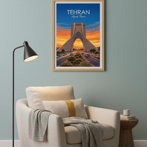 Azadi Tower Tehran Travel Poster | Persian Architecture Art (Digital Download) image 6