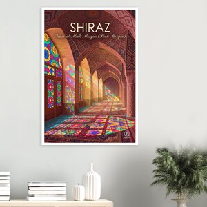 Nasir al-Mulk Mosque Digital Art | Shiraz Travel Poster (Instant Download) image 2