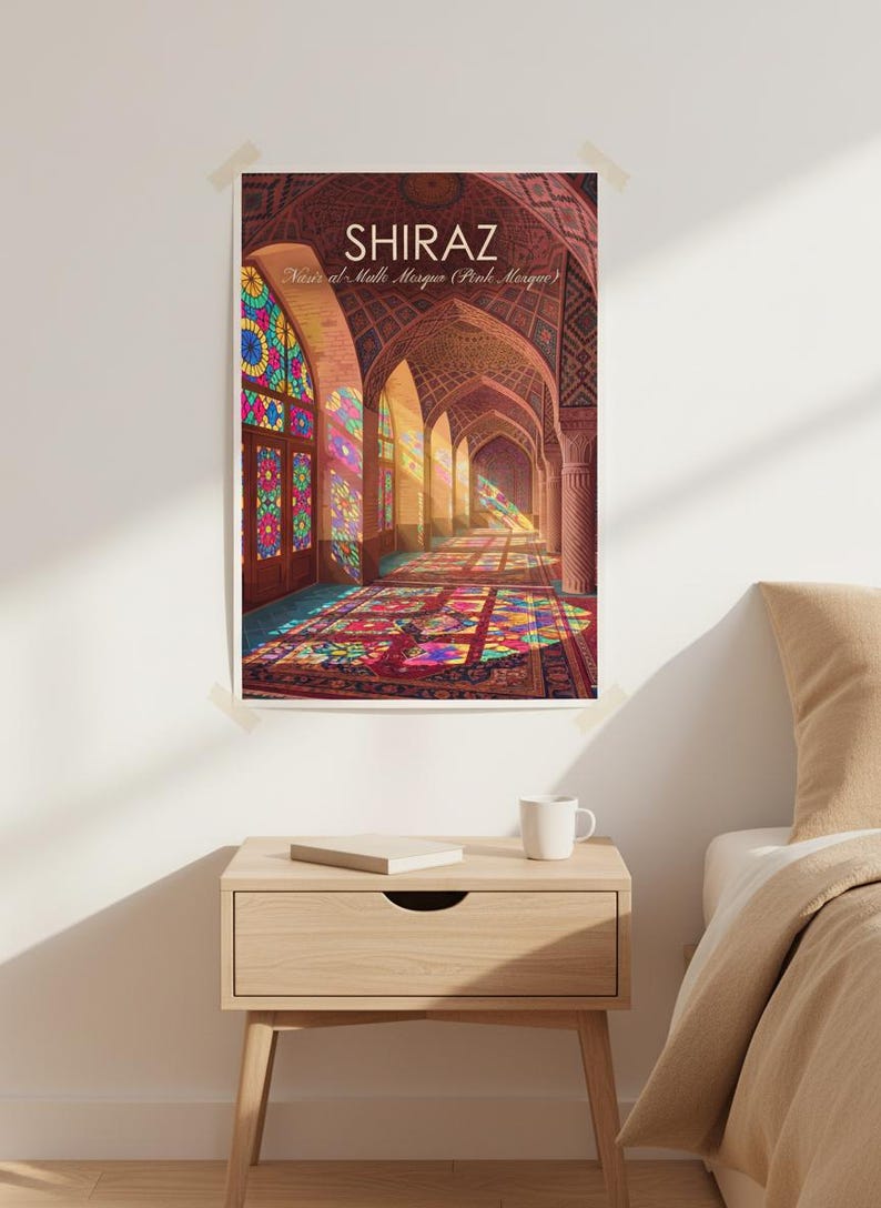 Nasir al-Mulk Mosque Digital Art | Shiraz Travel Poster (Instant Download) image 4