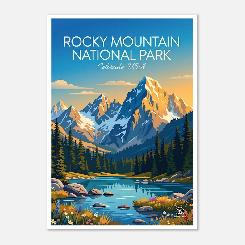 Rocky Mountain National Park Print | Colorado Landscape Travel Poster (Digital Download) image 1