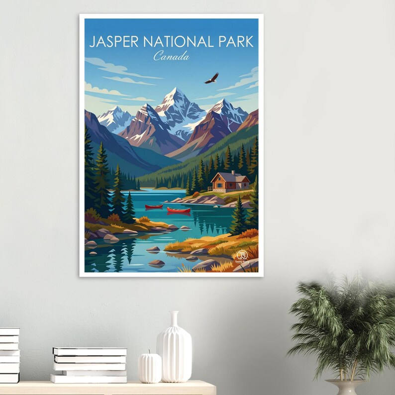 Jasper National Park Travel Print, Travel Poster, Canada image 1