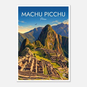 Machu Picchu Peru Travel Poster | Andes Mountain Wall Art (Digital Download) image 1