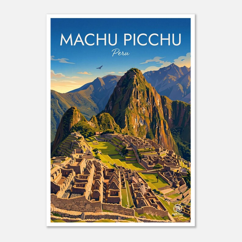 Machu Picchu Peru Travel Poster | Andes Mountain Wall Art (Digital Download) image 1