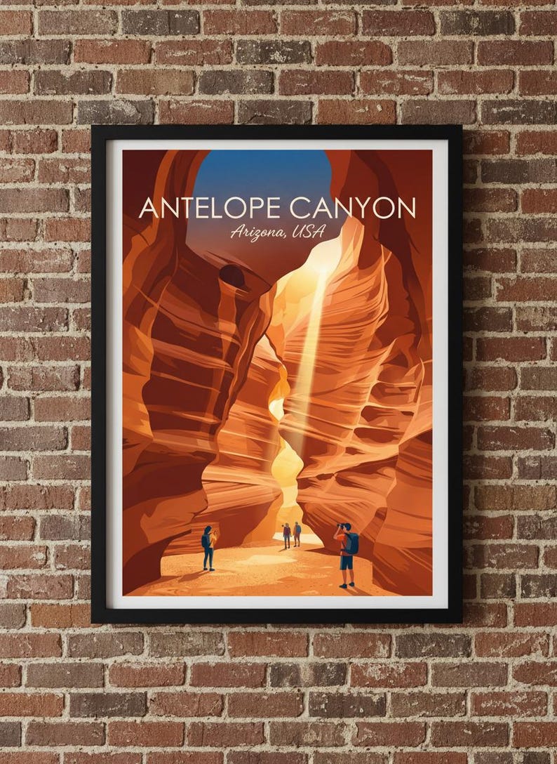 Antelope Canyon Print | Arizona Slot Canyon Travel Poster (Digital Download) image 8