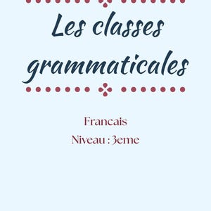 9年生向けフランス語復習シート – 文法クラス – 印刷可能なPDF – 中学校向け完全コース – 明確で効果的な方法