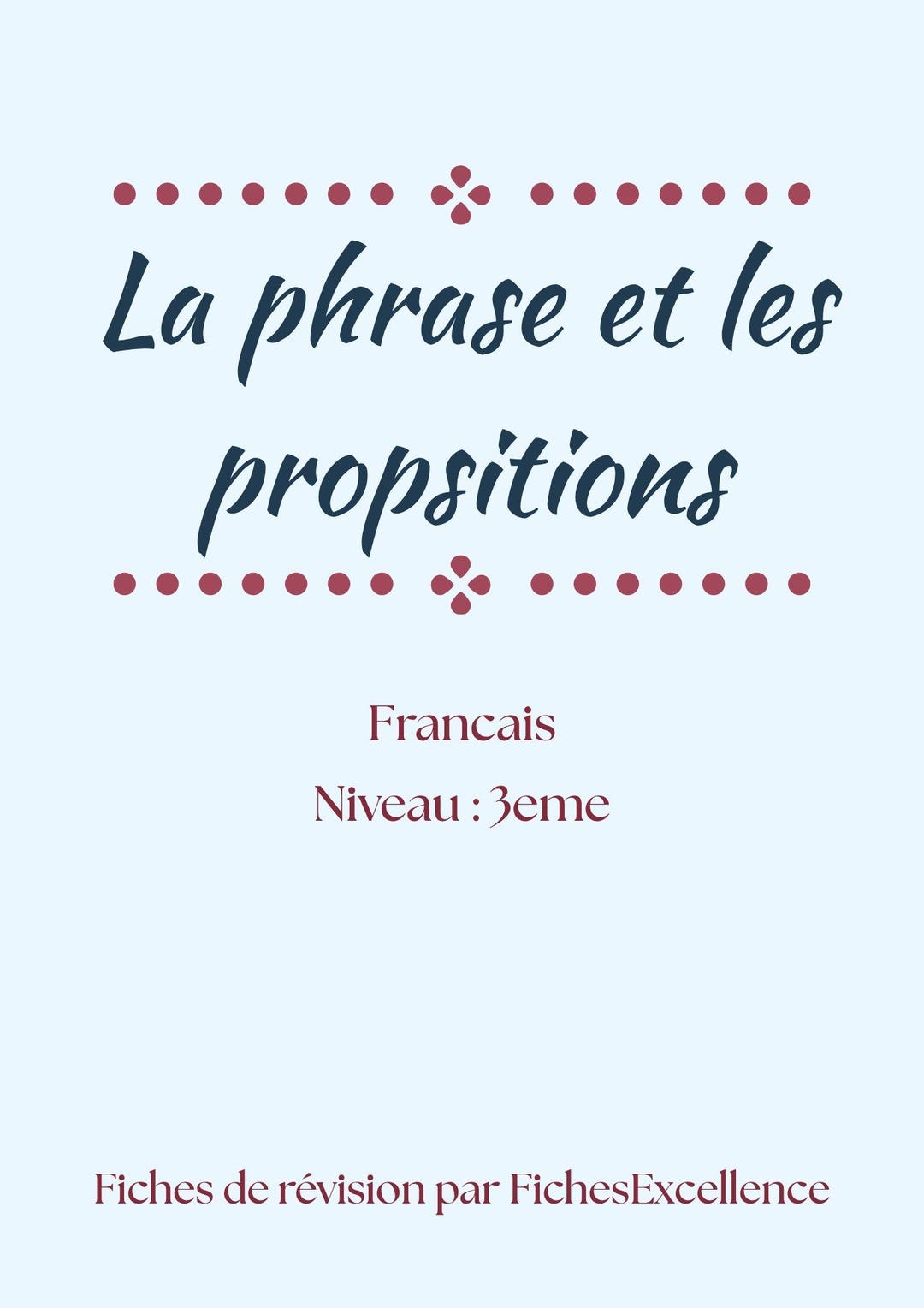 Fiche De R vision Fran ais 3 me La Phrase Et Les Propositions PDF fiche-de-r-vision-fran-ais-3-me-la-phrase-et-les-propositions-pdf