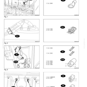 May include: A technical document titled 4009A-110 Connector positions and pin assignments, featuring four black and white line drawings labeled Fig. 1 through Fig. 4, illustrating electrical components, wiring, and specific connector pin layouts.