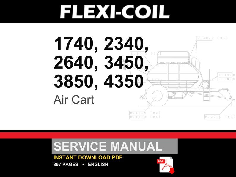 Flexi-Coil 1740, 2340, 2640, 3450, 3850, 4350 Air Cart Service Repair Workshop Manual | Instant PDF Download image 1