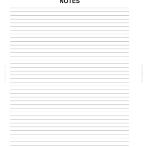 K&ouml;nnte beinhalten: Eine wei&szlig;e Seite mit horizontalen Linien zum Notieren. Der Text "SECTION 12 - ALPHABETICAL INDEX" steht oben, darunter fettgedruckt "NOTES". Die Seite stammt aus einem Notizbuch oder Dokument.