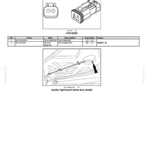 May include: Diagram showing electrical connectors and wiring, with part numbers and descriptions. Includes top-down and angled views of the connector. Text reads "X-252-RH - INTERCONNECT - RIGHT-HAND SERVICE LIGHTS [E-002-RH] (Female)".