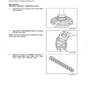 May include: Technical diagram titled "Differential Limited slip - Assemble" with illustrations of automotive parts. Includes text instructions and diagrams for assembly, with measurements in inches.