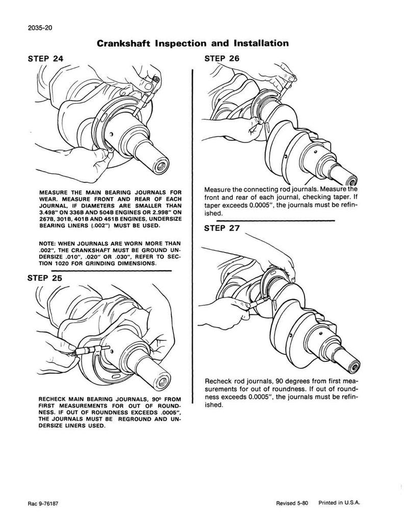 Puede incluir: Ilustraci&oacute;n t&eacute;cnica de la inspecci&oacute;n e instalaci&oacute;n del cig&uuml;e&ntilde;al. La imagen muestra diagramas detallados con instrucciones de texto para medir y verificar los mu&ntilde;ones, incluyendo medidas en pulgadas y tolerancias.