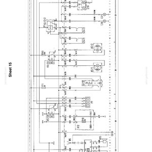 Puede incluir: Diagrama esquem&aacute;tico en blanco y negro con s&iacute;mbolos el&eacute;ctricos y etiquetas de componentes. Incluye texto como "Sheet 15", "Edition 10/99" y "Sva 7-97390 EN". Ilustraci&oacute;n t&eacute;cnica.