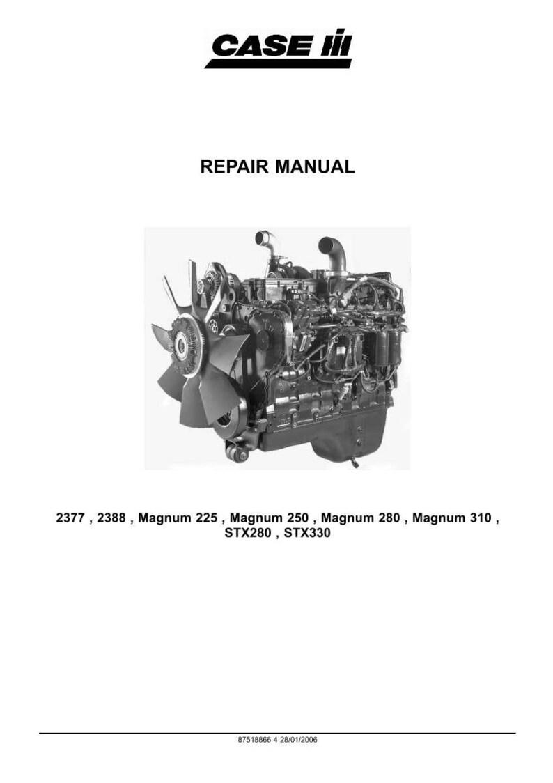 Puede incluir: Un manual de reparaci&oacute;n con el logotipo de Case IH. El manual incluye una imagen de un motor. El texto en el manual incluye "REPAIR MANUAL" y los n&uacute;meros de modelo del motor: 2377, 2388, Magnum 225, 250, 280, 310, STX280, STX330.