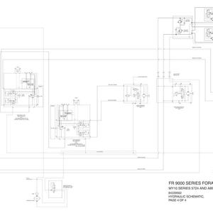May include: A detailed hydraulic schematic diagram for the FR 9000 Series Forage Harvester, MY10 Series 5724 and above. The black and white diagram shows complex lines and symbols, with text indicating the page number and other technical details.