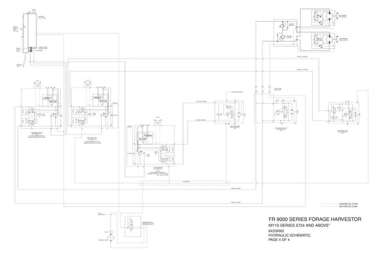 May include: A detailed hydraulic schematic diagram for the FR 9000 Series Forage Harvester, MY10 Series 5724 and above. The black and white diagram shows complex lines and symbols, with text indicating the page number and other technical details.