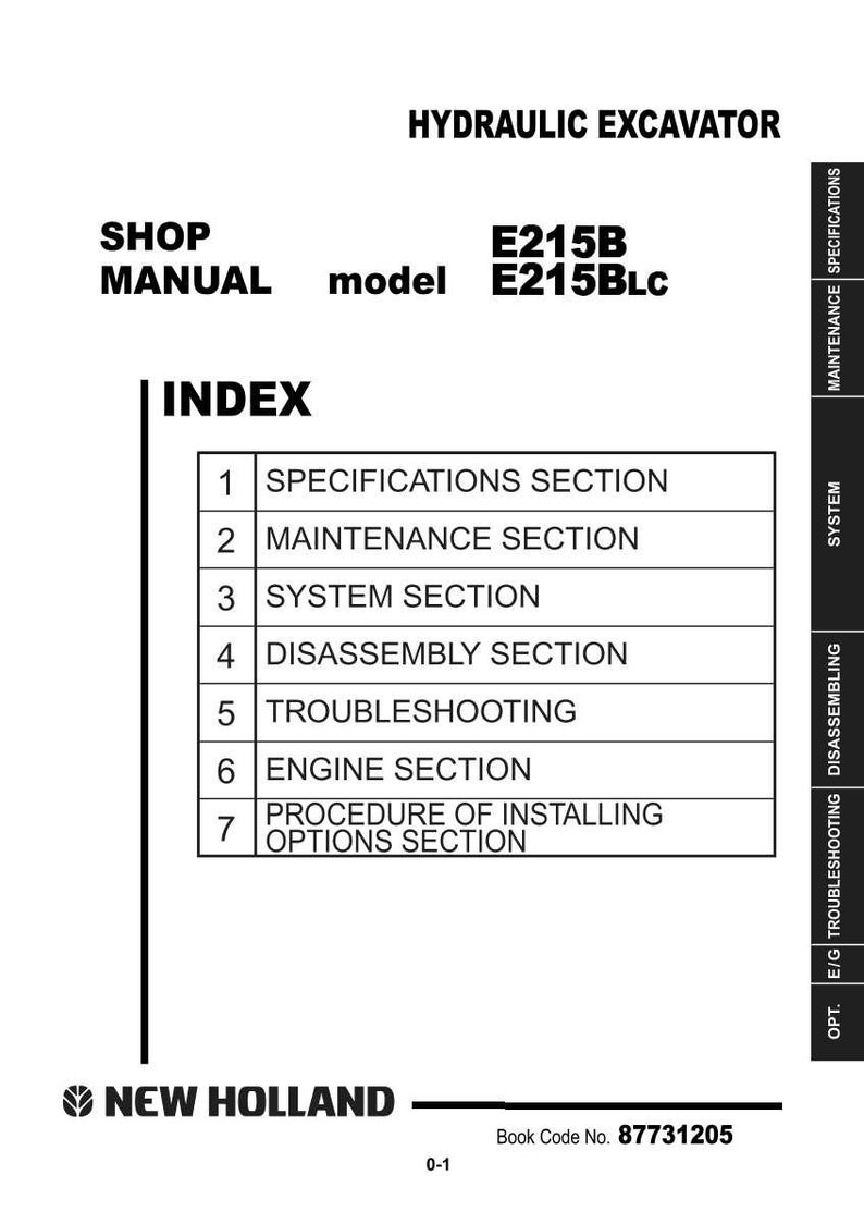 New Holland E215B, E215BLC Hydraulic Excavator Service Repair Workshop Manual | Instant PDF Download image 3