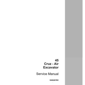 May include: A service manual for a Cruz-Air Excavator, model 45. The cover is white with gray accents and text. The Case logo is in the lower right corner.