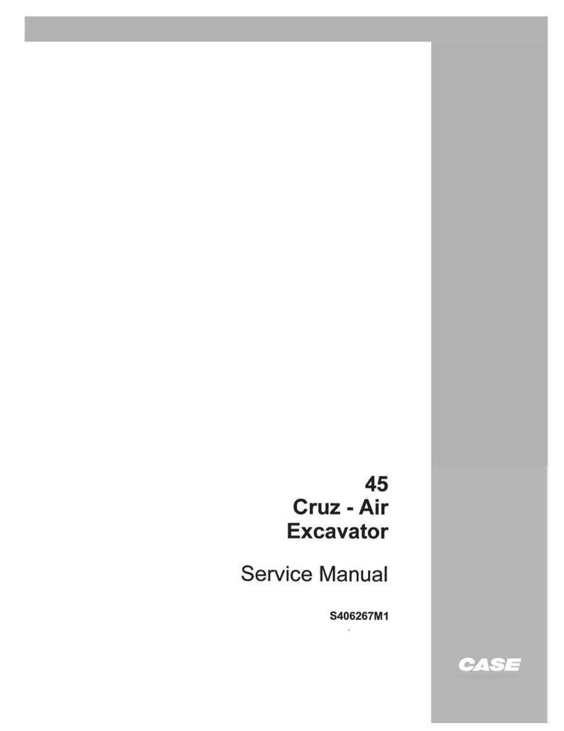 May include: A service manual for a Cruz-Air Excavator, model 45. The cover is white with gray accents and text. The Case logo is in the lower right corner.