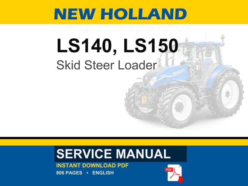 New Holland LS140, LS150 Kompaktlastare Service och reparation Verkstadsmanual | Direkt PDF-nedladdning bild 1