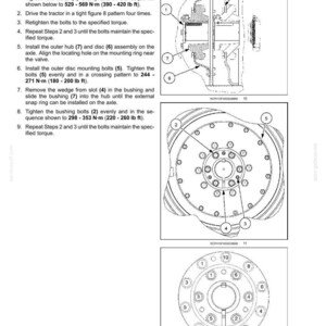 May include: A technical manual page titled 6 - WORKING OPERATIONS 10 Bolt wheel - dual wheel installation. It features black and white line drawings of tractor wheel components with numbered callouts and instructions for bolt torque sequences.
