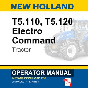 New Holland T5.110, T5.120 Electro Command Tractor Operator Owners Operation Manual | Instant PDF Download image 1