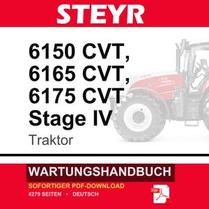 Steyr 6150 Cvt, 6165 CVT, 6175 CVT Stage Iv Traktor Wartungshandbuch Reparatur Werkstatthandbuch | PDF-Download | Market: Europe image 1