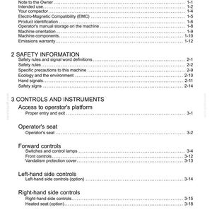 Puede incluir: Un documento blanco titulado "Contenido" con una lista de temas que incluyen "Informaci&oacute;n general", "Informaci&oacute;n de seguridad" y "Controles e instrumentos". El documento parece ser un manual.