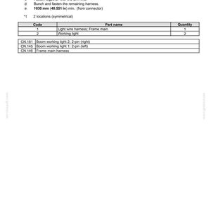 Pode incluir: Documento t&eacute;cnico "Sistemas el&eacute;tricos - Sistema el&eacute;trico" com tabela de pe&ccedil;as e quantidades. Inclui instru&ccedil;&otilde;es de fixa&ccedil;&atilde;o e uma medida de 1030 mm.