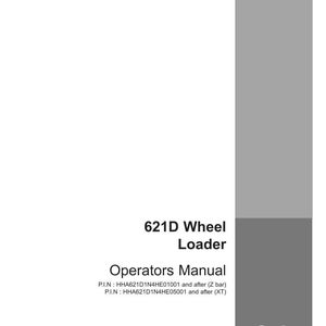 May include: A white manual titled "621D Wheel Loader Operators Manual" with the CASE logo in the bottom right corner. The manual's cover has a gray border and includes the P.I.N. numbers and the text "Bur 6-36082 EN".