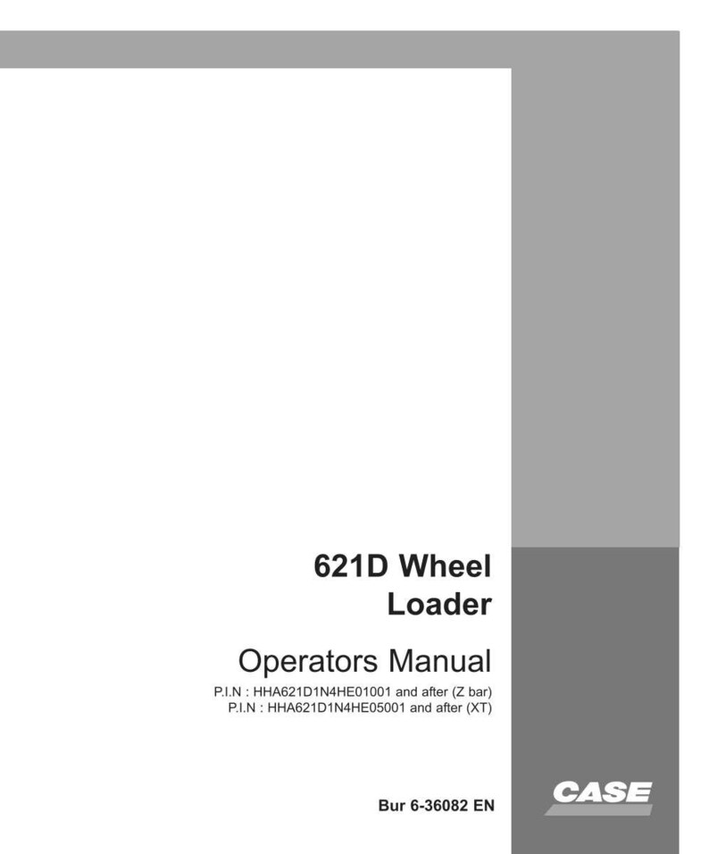 May include: A white manual titled "621D Wheel Loader Operators Manual" with the CASE logo in the bottom right corner. The manual's cover has a gray border and includes the P.I.N. numbers and the text "Bur 6-36082 EN".