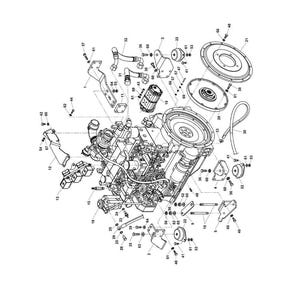 May include: Detailed black and white diagram of an engine, with various components labeled. The image includes text that reads "SECTION 10 - ENGINE - CHAPTER 8" and "4-06989A". The diagram is a technical illustration.