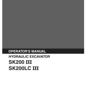 Kobelco Sk200 Iii, SK200LC III Hydraulic Excavator Operator Owners Operation Manual | Instant PDF Download image 2