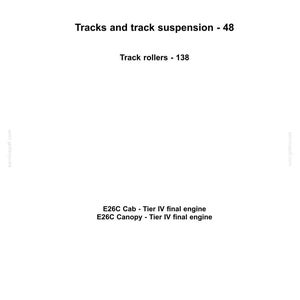 May include: White background with the New Holland Construction logo at the top. Text includes "Tracks and track suspension - 48", "Track rollers - 138", and engine specifications. The document is dated 22/01/2018.