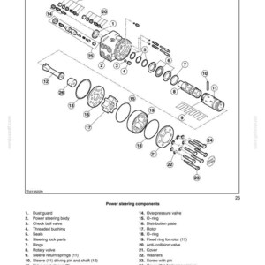 May include: Diagram of a hydraulic system with labeled components. Includes a power steering body, valves, rings, and other parts. Text at the top reads "SECTION 35 - HYDRAULIC SYSTEM".