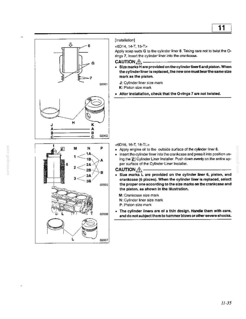 Mitsubishi 6d1, 6d14, 6d14-T, 6d15-T, 6d16, 6d16-T, 6D16-TL Diesel Engine Service Repair Workshop Manual | Instant PDF Download image 4