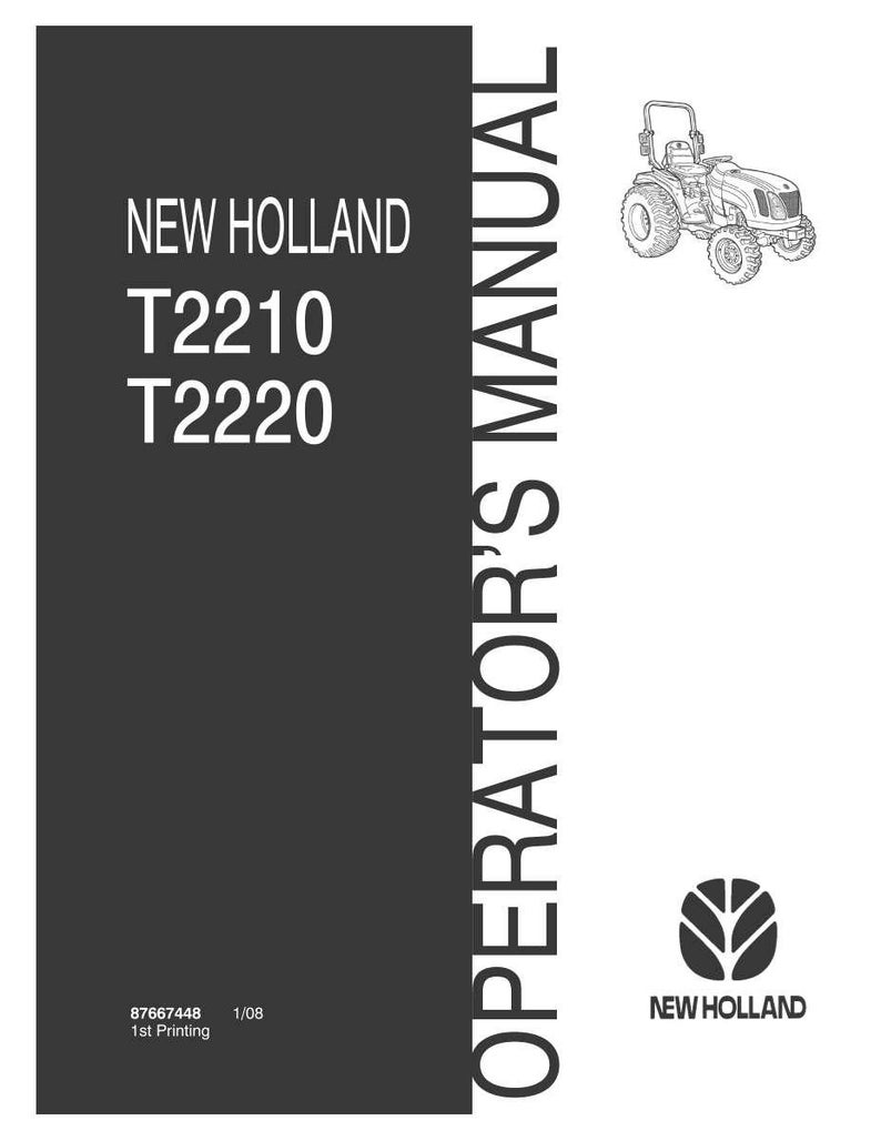 New Holland T2210, T2220 Tractor Operator Owners Operation Manual | Instant PDF Download image 3
