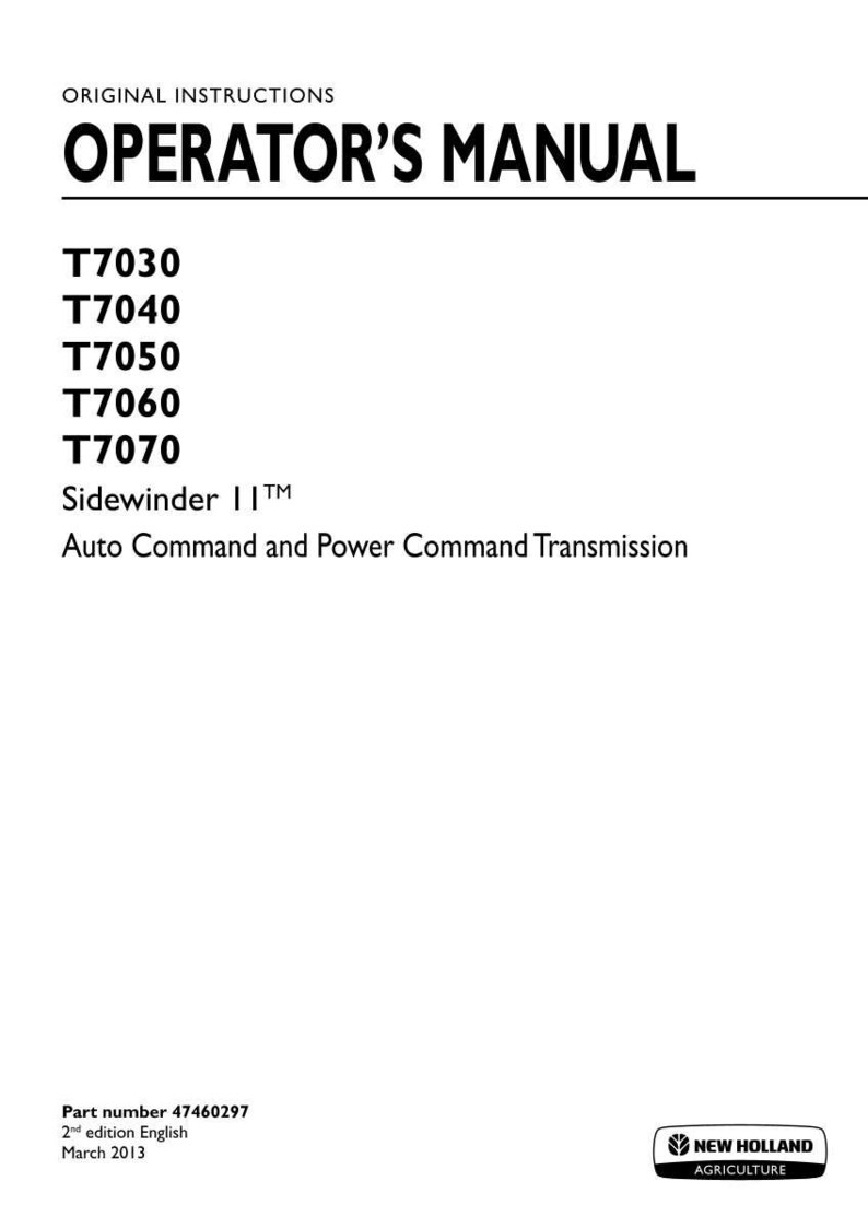 New Holland T7030, T7040, T7050, T7060, T7070 Tractor Operator Owners Operation Manual | Instant Pdf Download image 3