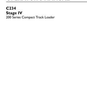 May include: An operator's manual for the New Holland Construction C234 Stage IV 200 Series Compact Track Loader. The white cover features black text, including the part number 48105058, 1st edition English, and the date March 2017.