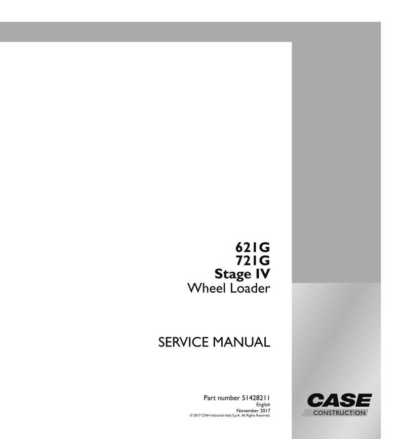 May include: A white service manual with the text "621G 721G Stage IV Wheel Loader SERVICE MANUAL". The Case Construction logo is in the bottom right corner. Part number 51428211 is visible.