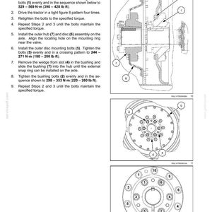 Pu&ograve; includere: Una pagina di manuale tecnico intitolata 6-WORKING OPERATIONS che descrive l'installazione di ruote gemellate a 10 bulloni. Presenta disegni al tratto in bianco e nero di mozzi ruota, componenti numerati e uno schema di serraggio.