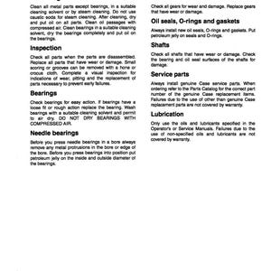 Puede incluir: Una p&aacute;gina de manual titulada "INFORMACI&Oacute;N GENERAL". El texto detalla instrucciones para la limpieza, inspecci&oacute;n y mantenimiento de componentes mec&aacute;nicos, incluyendo engranajes, rodamientos y retenes de aceite. El documento incluye un n&uacute;mero de referencia y est&aacute; impreso en EE. UU.