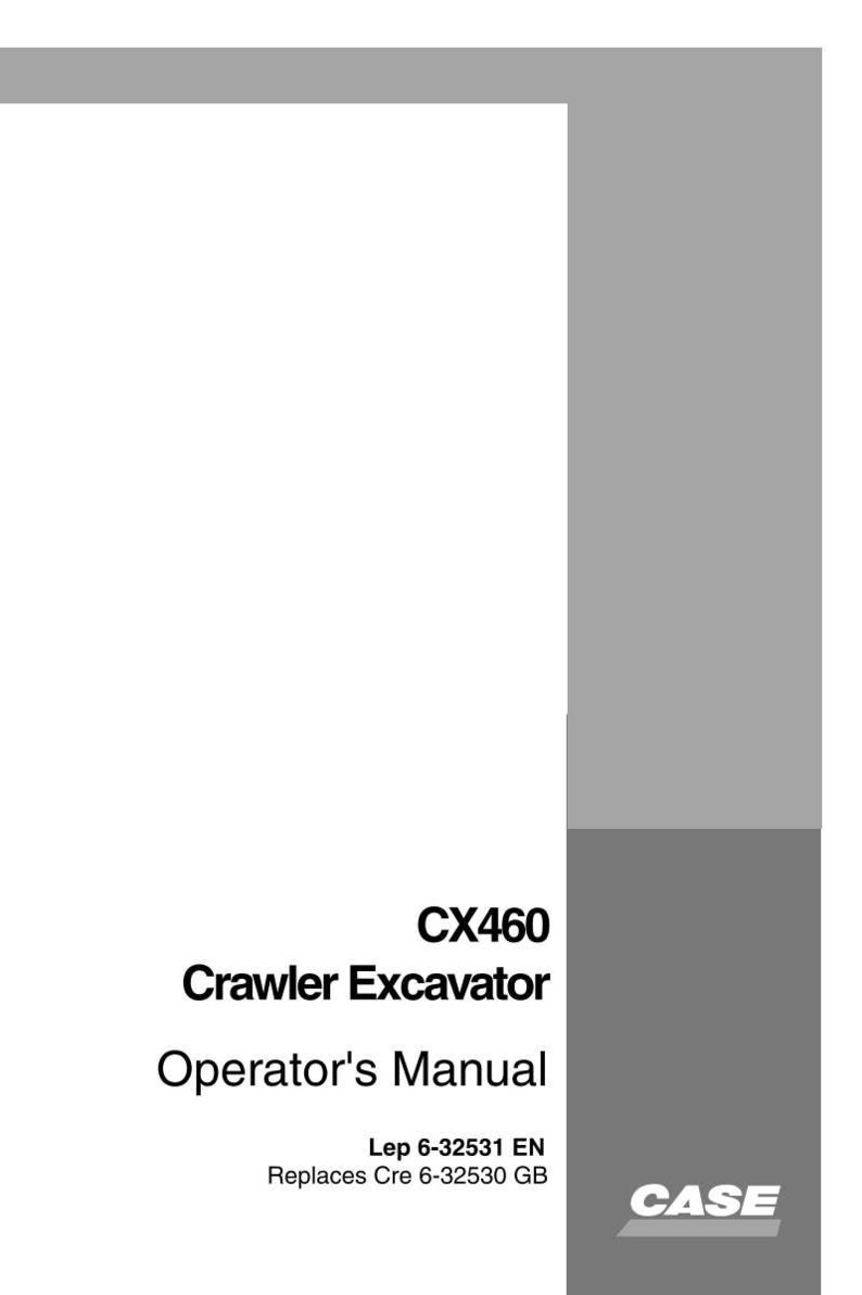 May include: A white and gray manual cover with the text "CX460 Crawler Excavator Operator's Manual". The CASE logo is in the bottom right corner. The manual is for a construction vehicle.