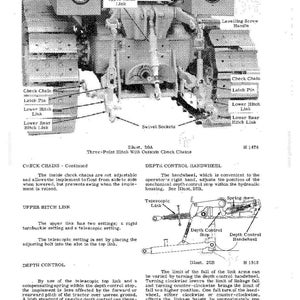 K&ouml;nnte beinhalten: Technische Zeichnung eines Dreipunkt-Anh&auml;ngersystems mit beschrifteten Komponenten wie Oberlenker, Fangketten und Tiefenbegrenzungsrad. Detaillierte technische Illustration.