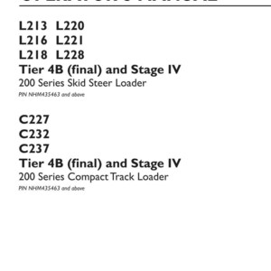 New Holland L213, L216, L218, L220, L221, L228, C227, C232, C237 Tier 4B (final) and Stage Iv Loader Operator Owners Manual | Pdf Download image 3
