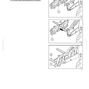 May include: Diagram illustrating the disassembly and assembly of lifting forks. The image shows the tool (1) and lifting forks (2) with numbered labels. The text reads "Accessories" and "Disassembly and Assembly".