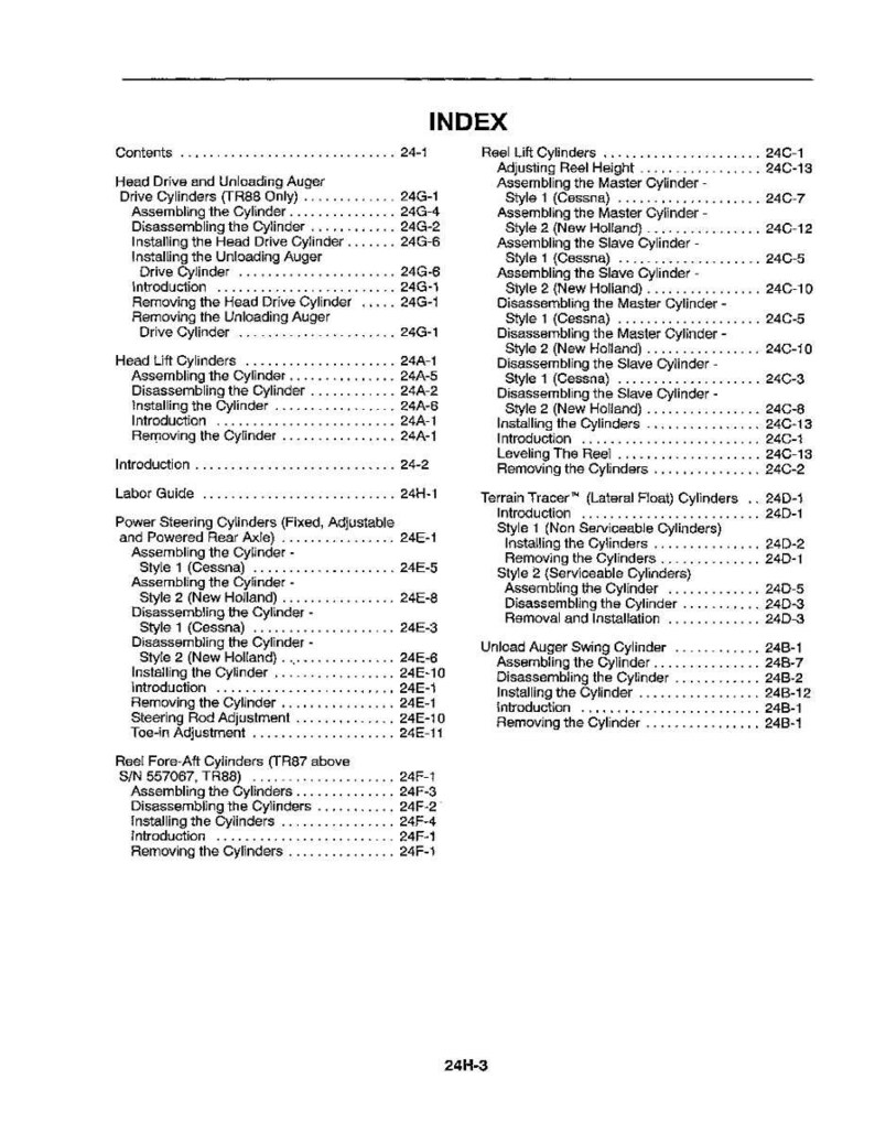 May include: A detailed index page from a manual, featuring a table of contents with various technical terms and page numbers. The text is in black against a white background, with headings like "Contents" and "Index".