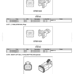 Puede incluir: Diagrama t&eacute;cnico de conectores y mazos de cables el&eacute;ctricos, que incluye enchufes y un recept&aacute;culo. La imagen muestra dibujos t&eacute;cnicos detallados con n&uacute;meros de pieza y especificaciones. Los conectores est&aacute;n etiquetados con n&uacute;meros de pieza y descripciones de cables.